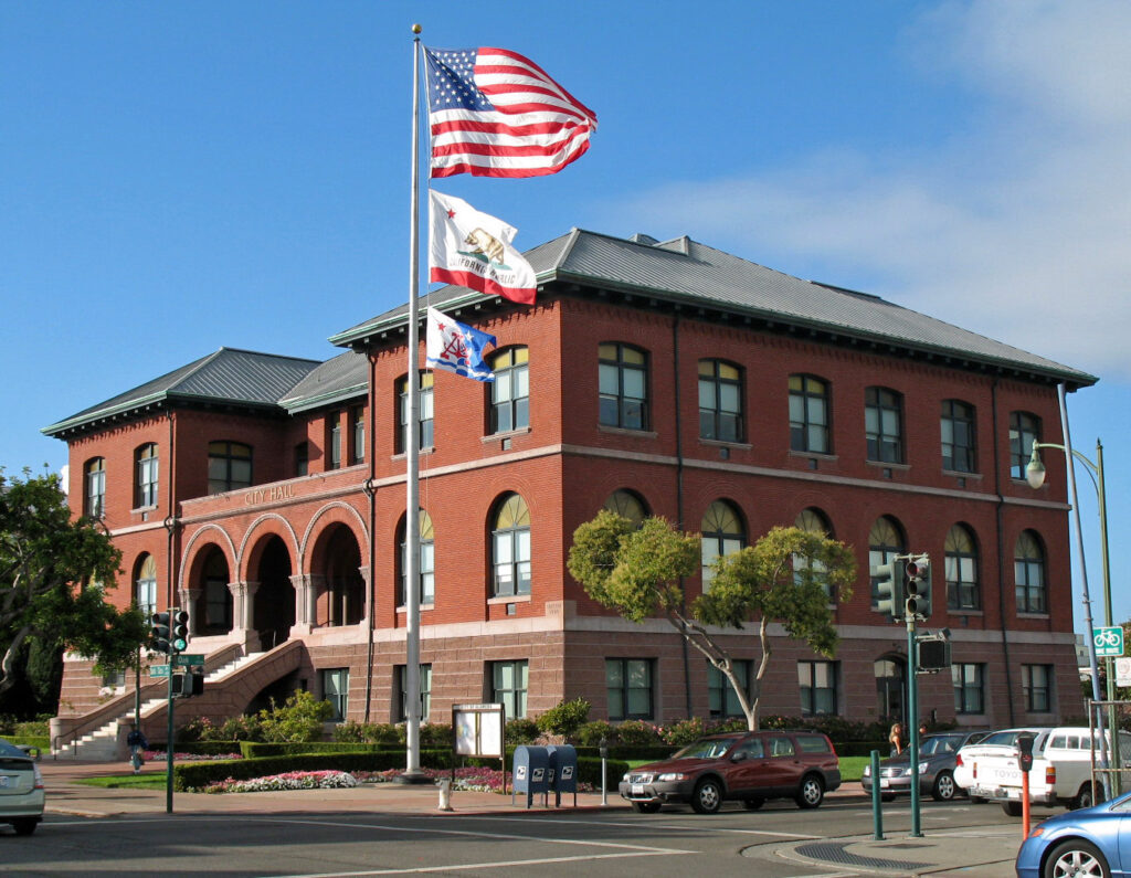 Alameda City Hall in Santa Clara Avenue and Oak Street